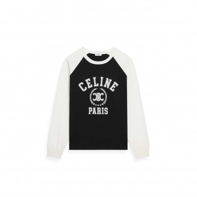 CELINE LOOSE T-SHIRT IN COTTON JERSEY BLACK OFF WHITE RX09Y0I07.38OW CELINE LOOSE T-SHIRT IN COTTON JERSEY BLACK OFF WHITE RX09Y0I07.38OW